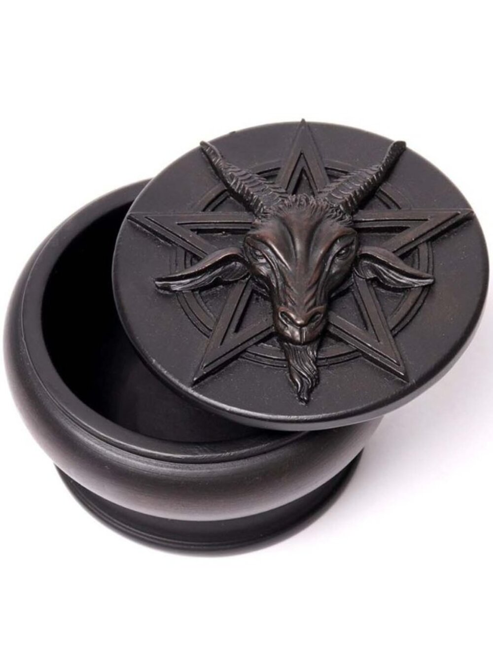 LAST CHANCE!!!  Alchemy Gothic Baphomet Goat Diety Resin Trinket Box NIB
